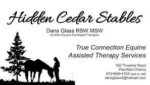 Hidden Cedar Stables and True Connection Equine Assisted Therapy Services Hidden Cedar Stables and True Connection Equine Assisted Therapy Services
